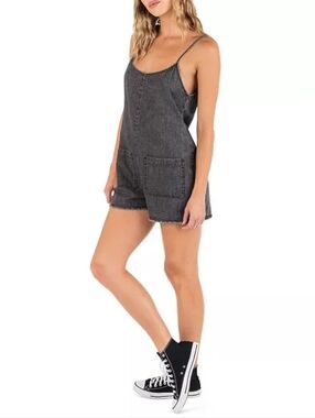 Rip Curl Black Adjustable Spaghetti Strap Romper Size Large
